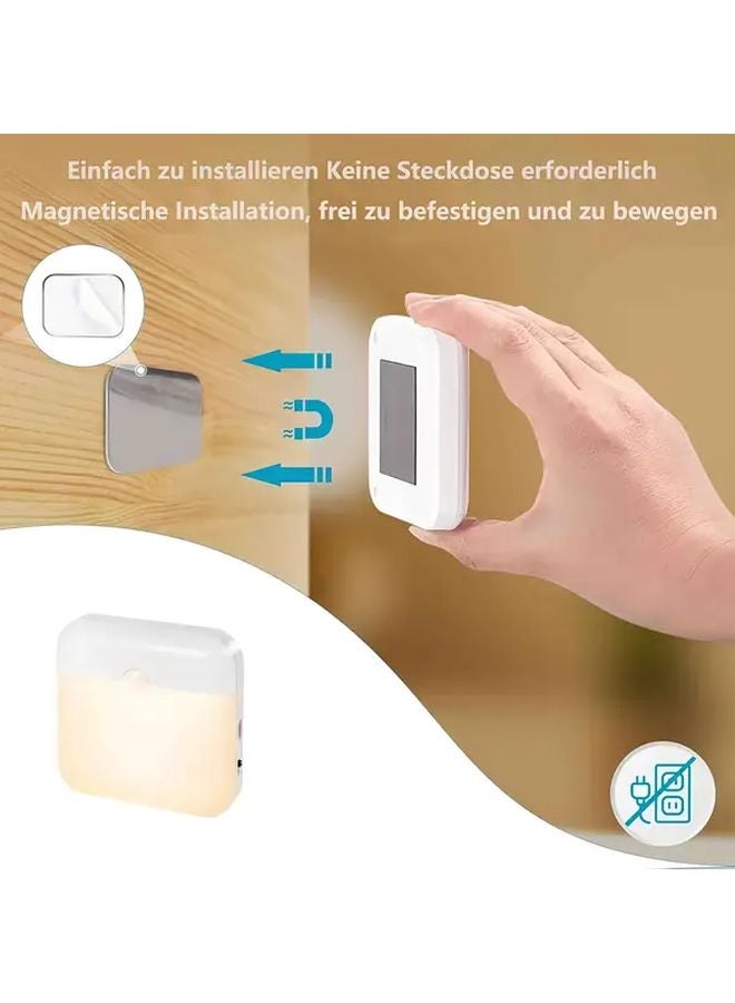 2pcs Motion Sensor Night Light USB Rechargeable For Bathroom Hallway Bedroom Travel - Image 3